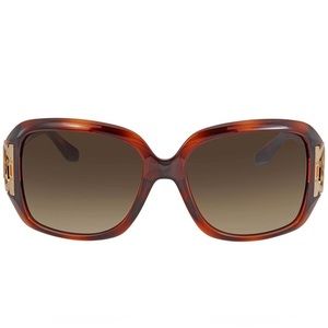 Salvatore Ferragamo Brown Gradient Rectangular Ladies Sunglasses